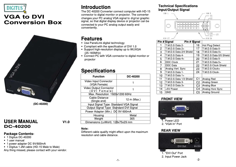 Image de la première page du manuel de l'appareil DC-40200