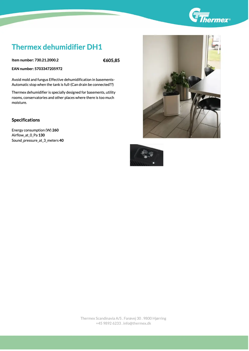 Image de la première page du manuel de l'appareil DH1