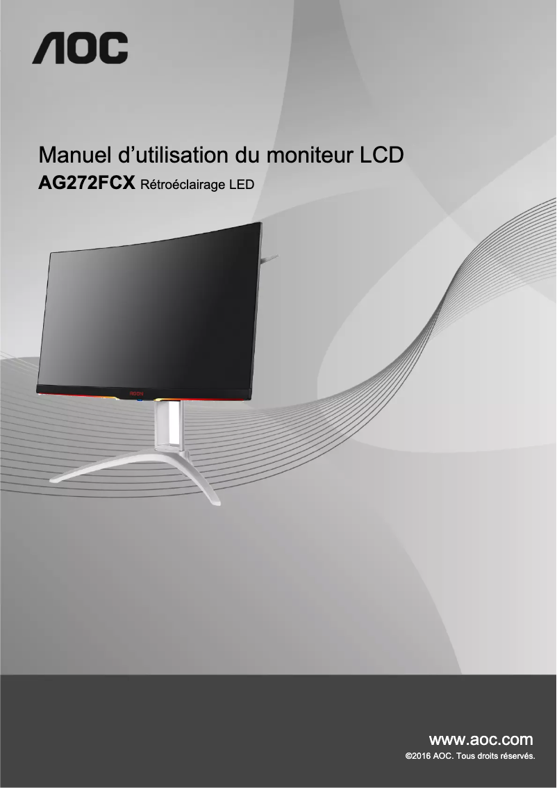 Page 1 de la notice Manuel utilisateur AOC AGON AG272FCX