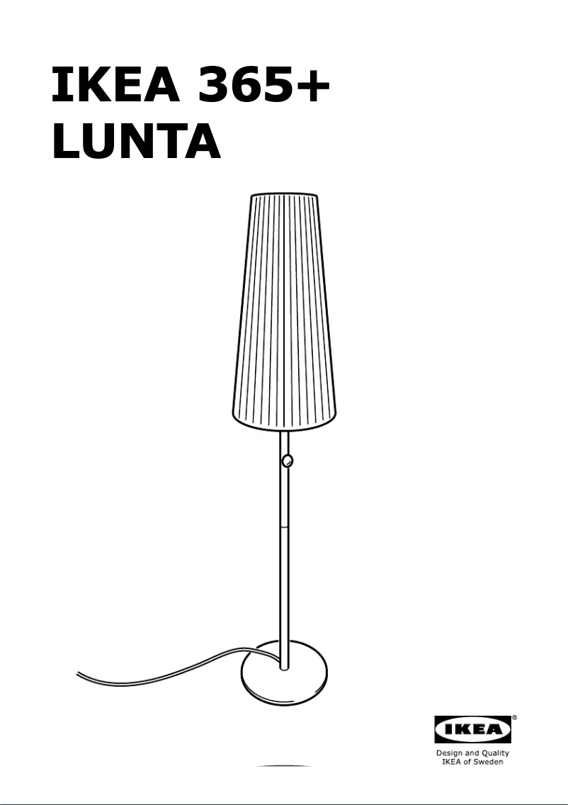 Page 1 de la notice Manuel utilisateur Ikea 365+ LUNTA