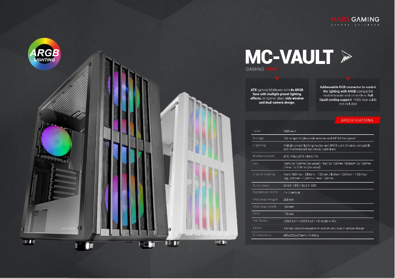 Image de la première page du manuel de l'appareil MC-VAULT