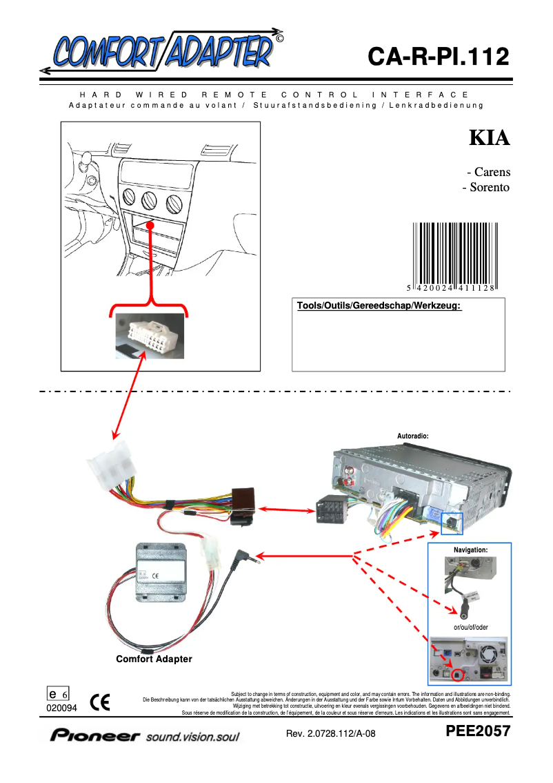 Página 1 del manual Manual de usuario Pioneer CA-R-PI.112