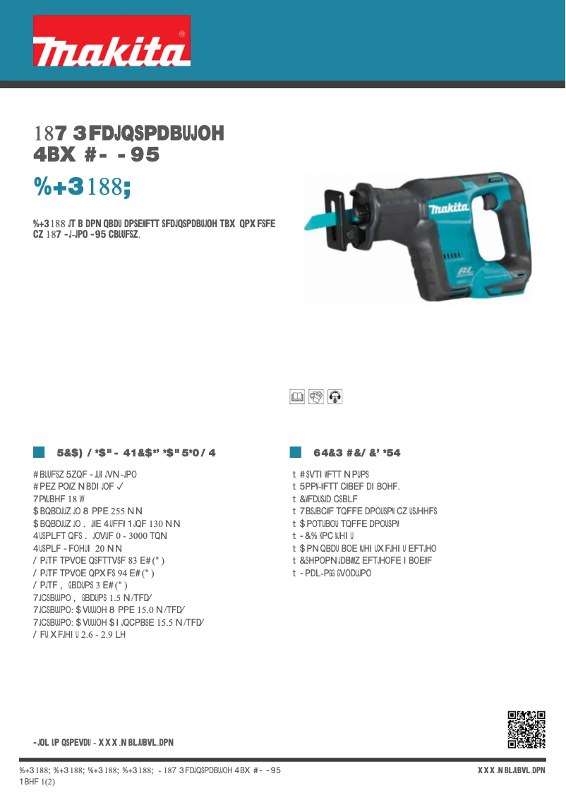 Page n°1 - Fiche technique Makita DJR188Z