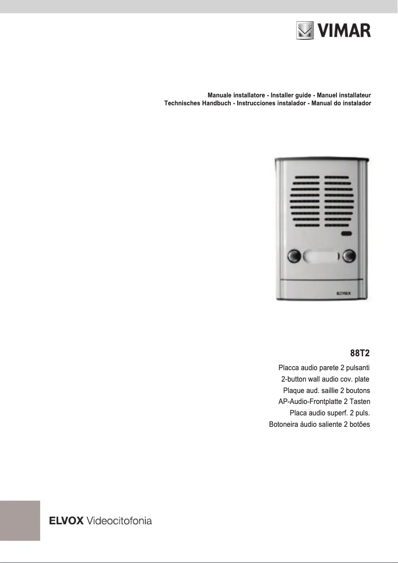 Image de la première page du manuel de l'appareil ELVOX 88T2