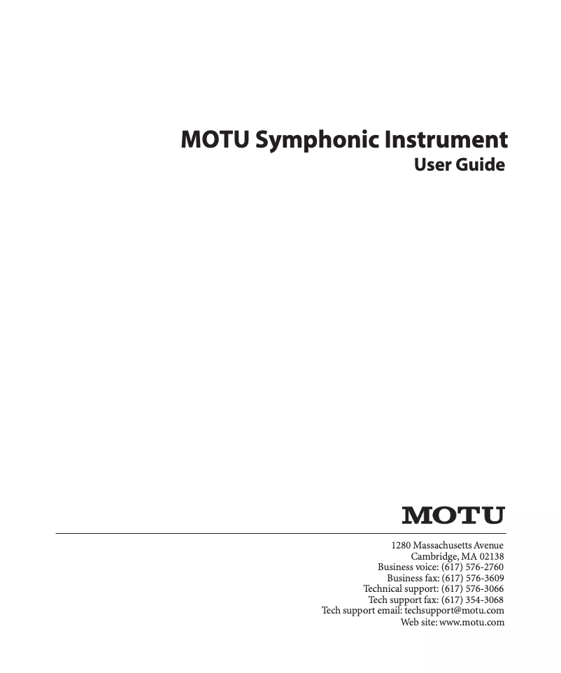 Image de la première page du manuel de l'appareil Symphonic Instrument