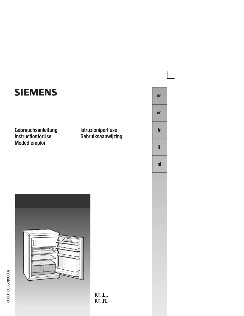 Page n°1 - Manuel utilisateur Siemens KT16RA20