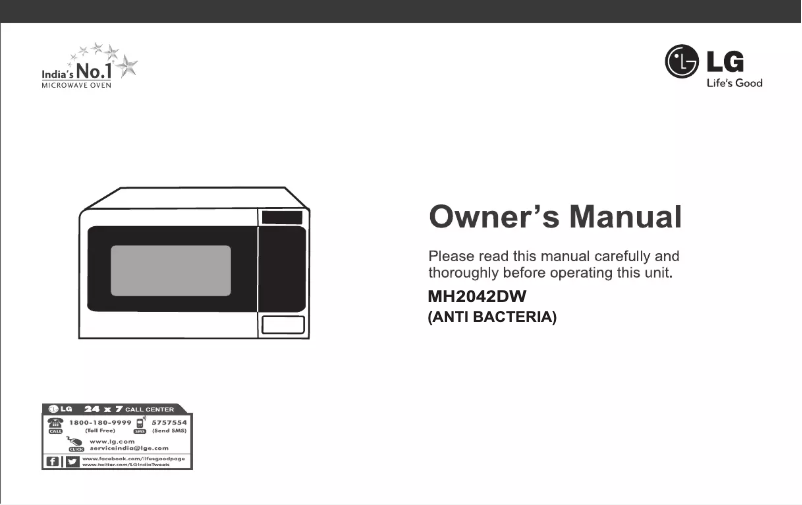 Page 1 de la notice Manuel utilisateur LG MH2042DW