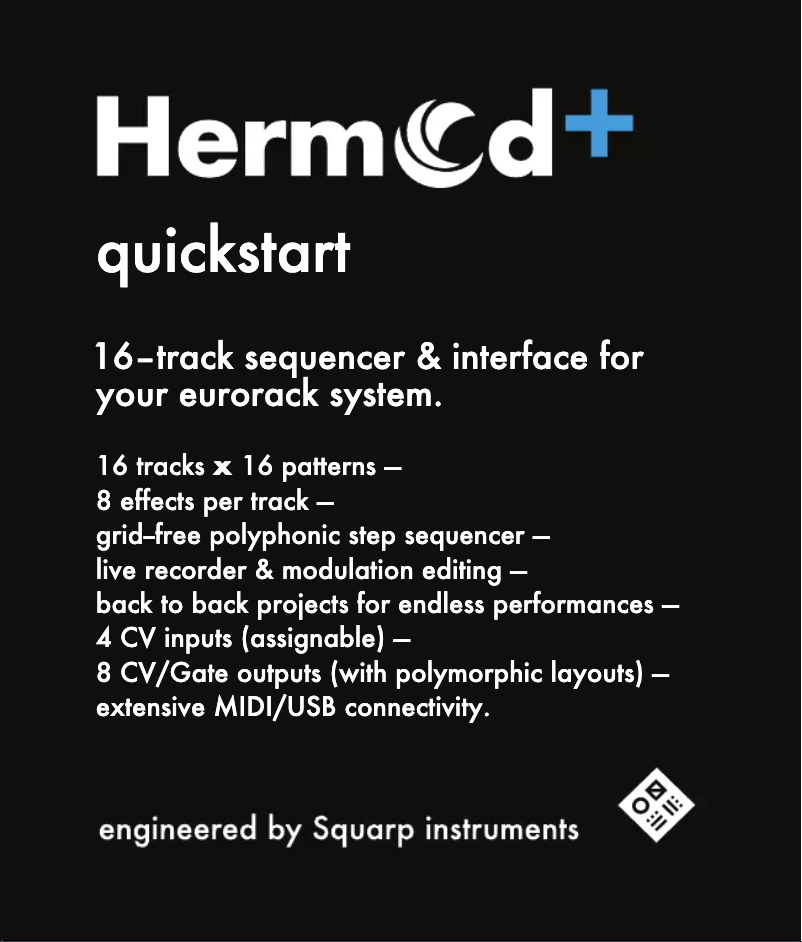 Page n°1 - Manuel utilisateur Squarp Instruments Hermod+