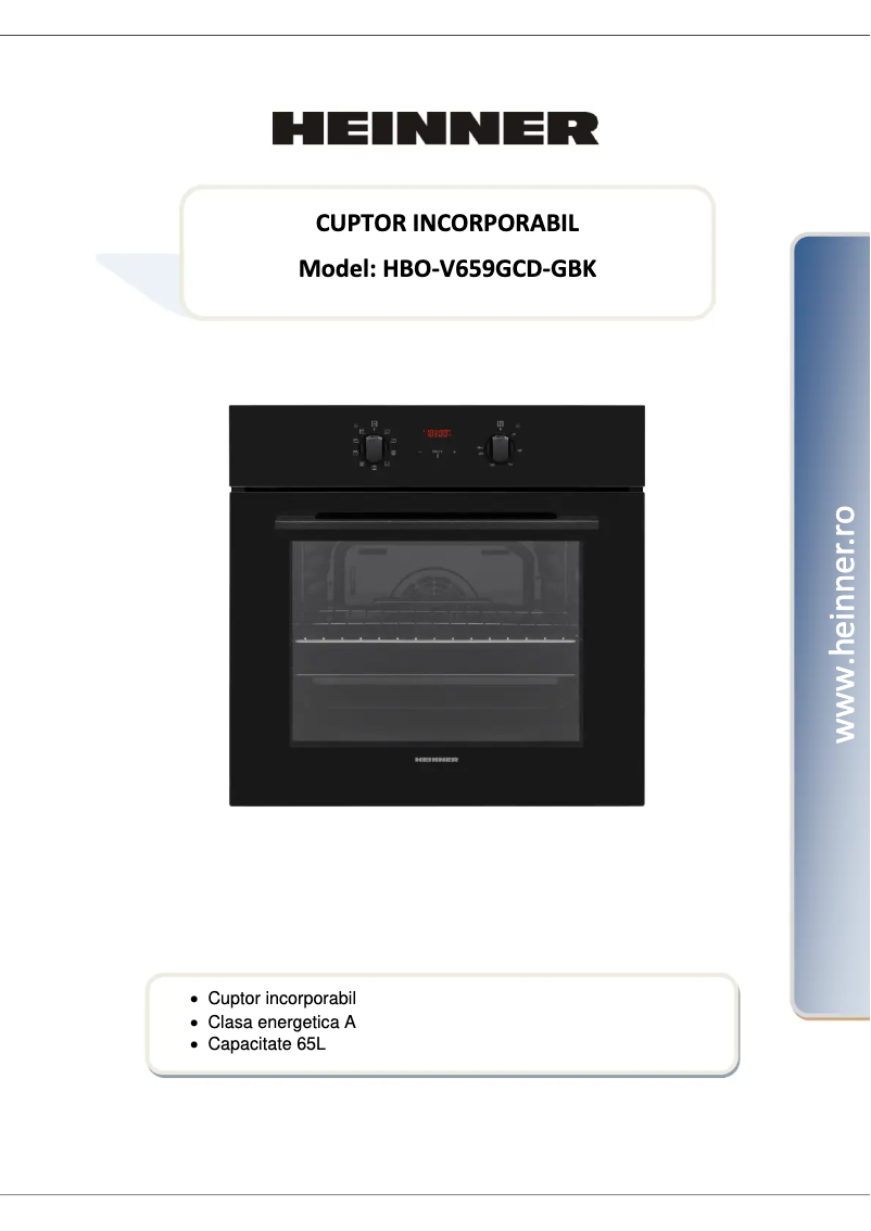 Image de la première page du manuel de l'appareil HBO-V659GCD-GBK