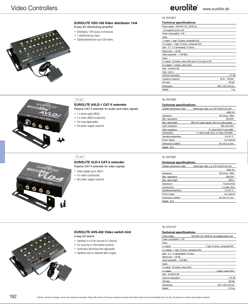 Page n°1 - Catalogue Eurolite VSD-108