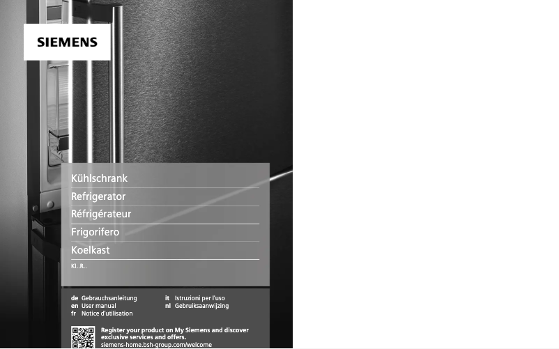 Page 1 de la notice Manuel utilisateur Siemens KI24RNSF0