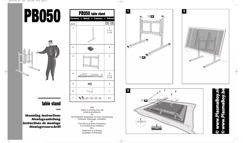 Página 1 del manual Manual de usuario Vogel's PB 050