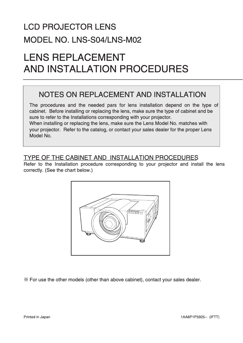 Image de la première page du manuel de l'appareil LNS-S04