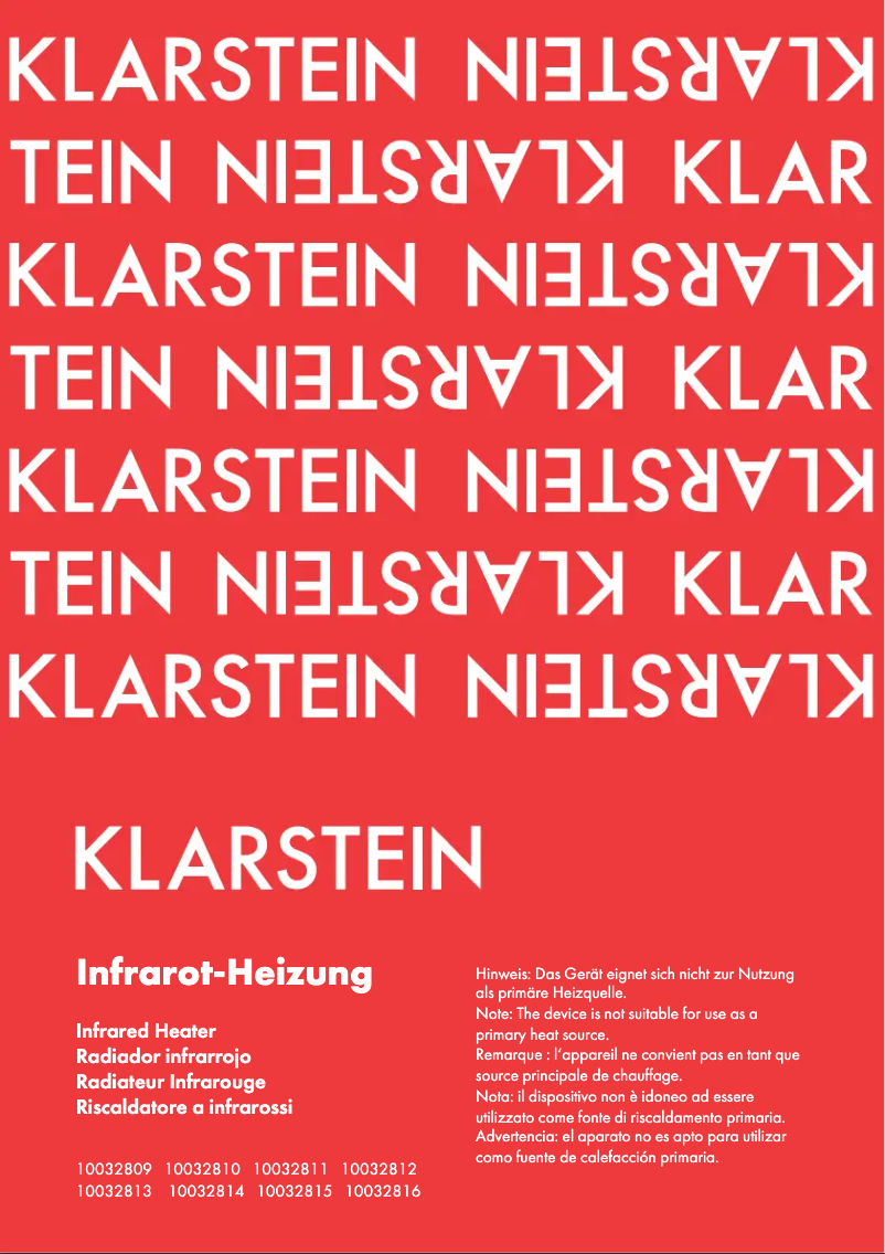 Página 1 del manual Manual de usuario Klarstein 10032812