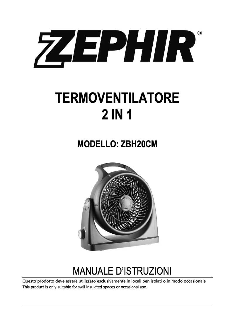 Image de la première page du manuel de l'appareil ZBH20CM