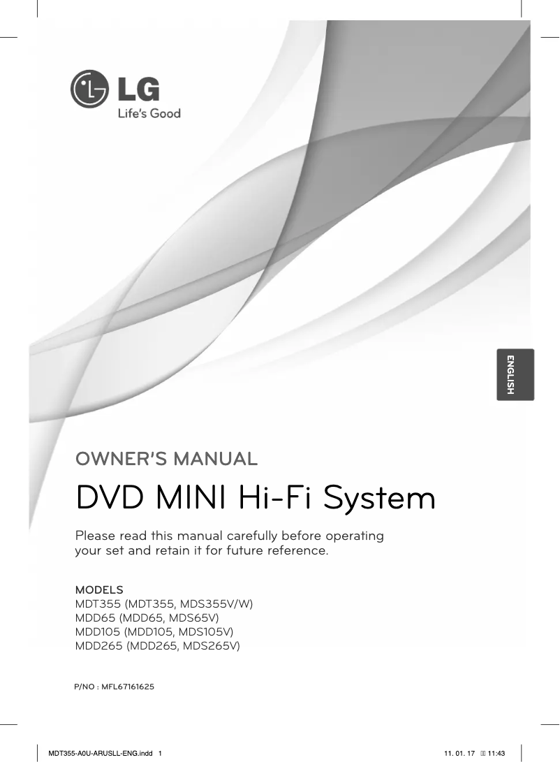 Image de la première page du manuel de l'appareil MDD105