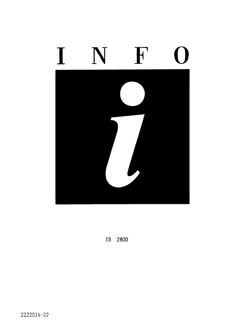 Image de la première page du manuel de l'appareil ID2800