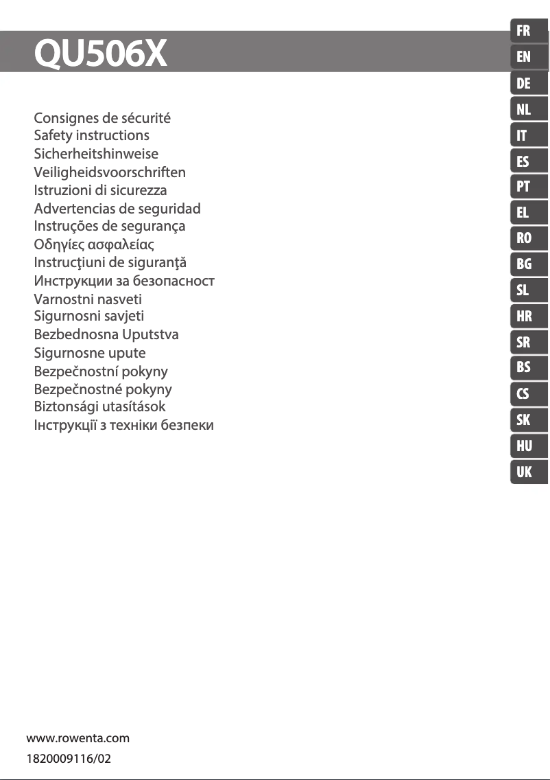 Image de la première page du manuel de l'appareil Eclipse QU5060