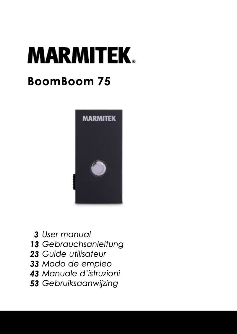 Image de la première page du manuel de l'appareil BoomBoom 75