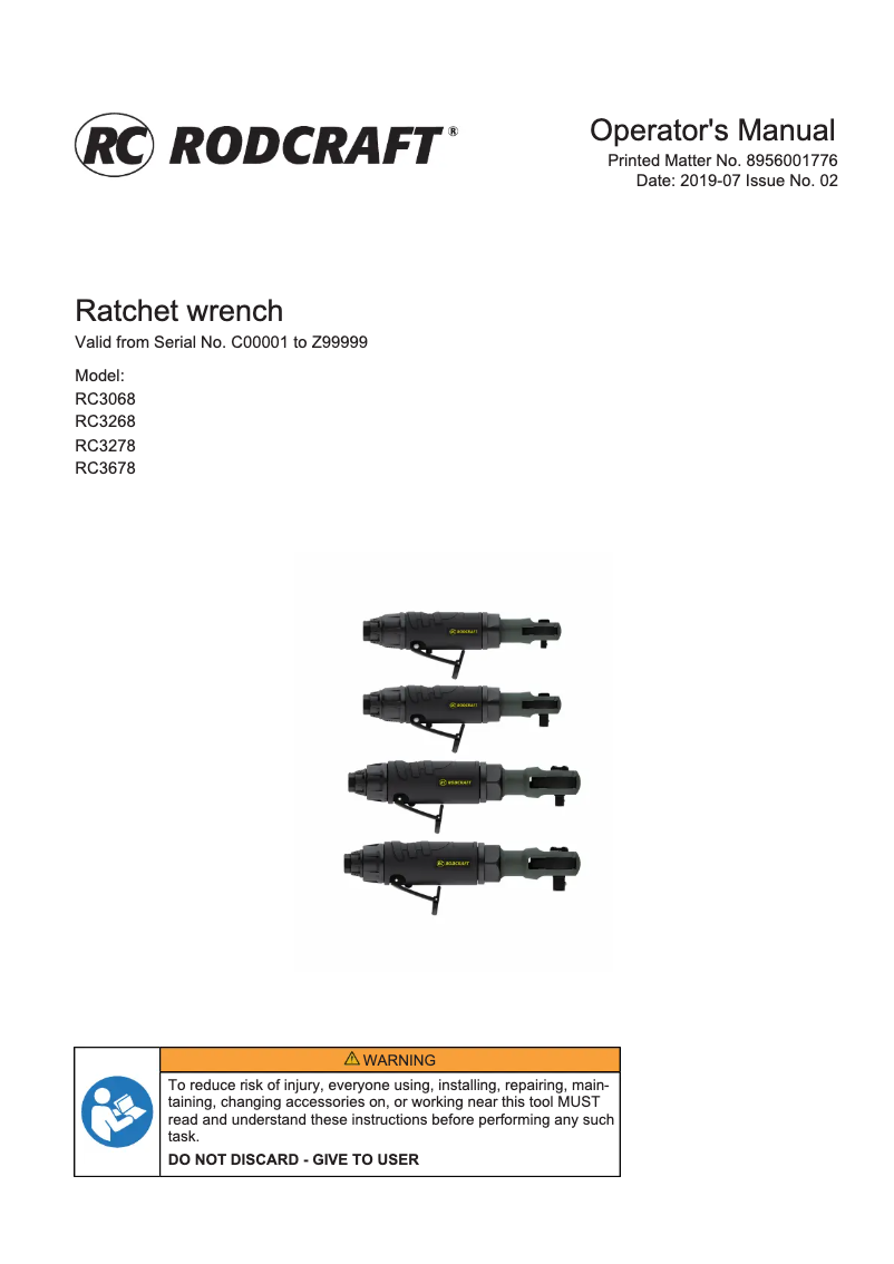 Image de la première page du manuel de l'appareil RC3068