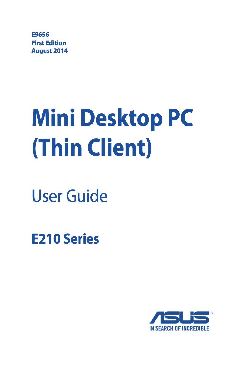 Page n°1 - Manuel utilisateur Asus Pro Series E210