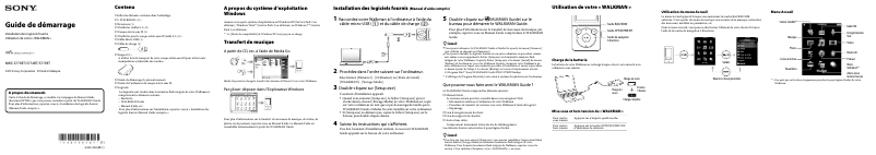 Page 1 de la notice Manuel utilisateur Sony Walkman NWZ-S774BT