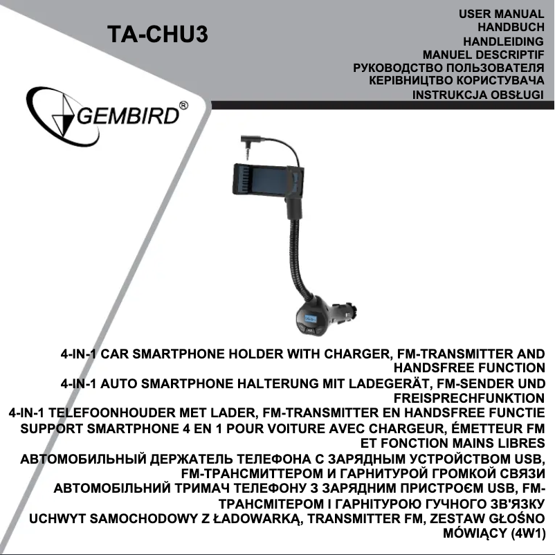 Page 1 de la notice Manuel utilisateur Gembird TA-CHU3