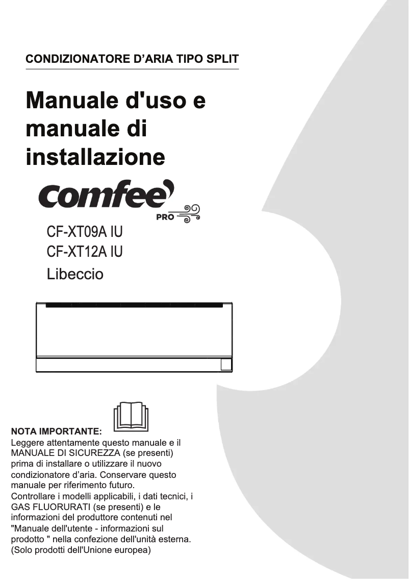 Page 1 de la notice Manuel utilisateur Comfee CF-XTW09 OU