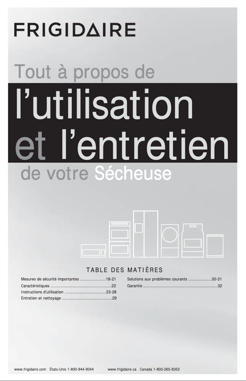 Image de la première page du manuel de l'appareil FFQG5000QW