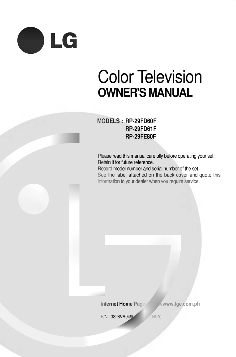 Page 1 de la notice Manuel utilisateur LG RP-29FD61F