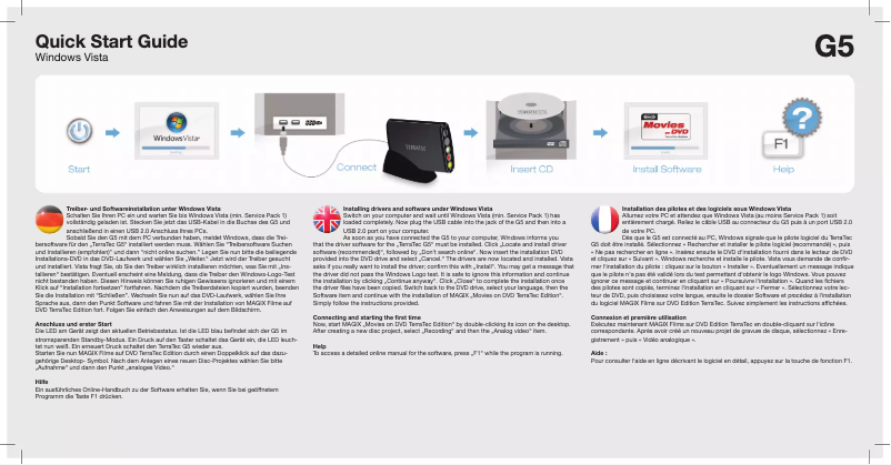 Page n°1 - Manuel utilisateur Terratec G5 Vista