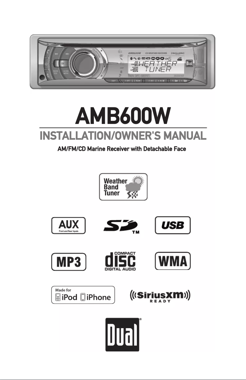 Image de la première page du manuel de l'appareil AMB600W