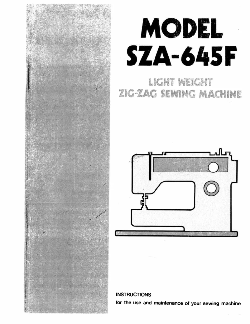 Page 1 of the manual User Manual Pfaff SZA-645F