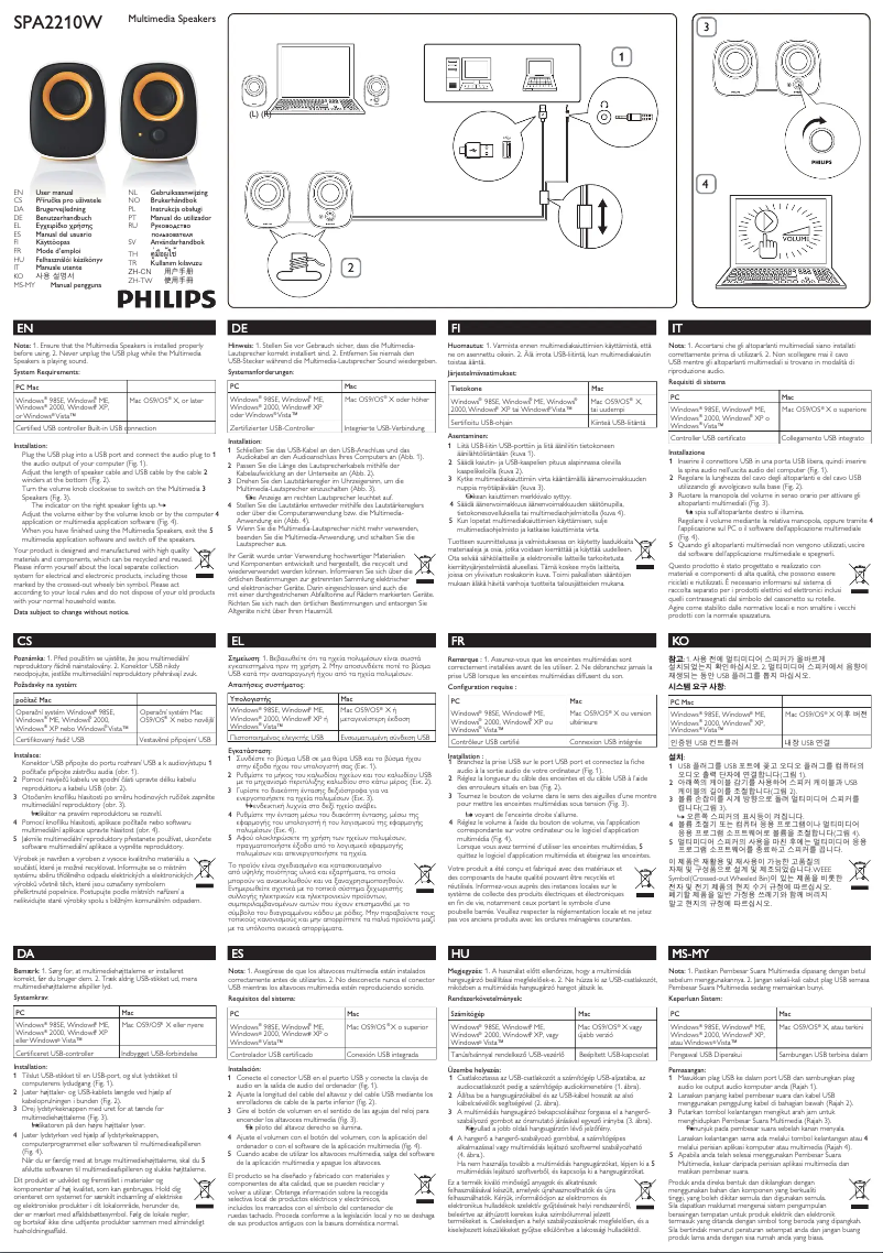 Page n°1 - Mode d'emploi Philips SPA2210W
