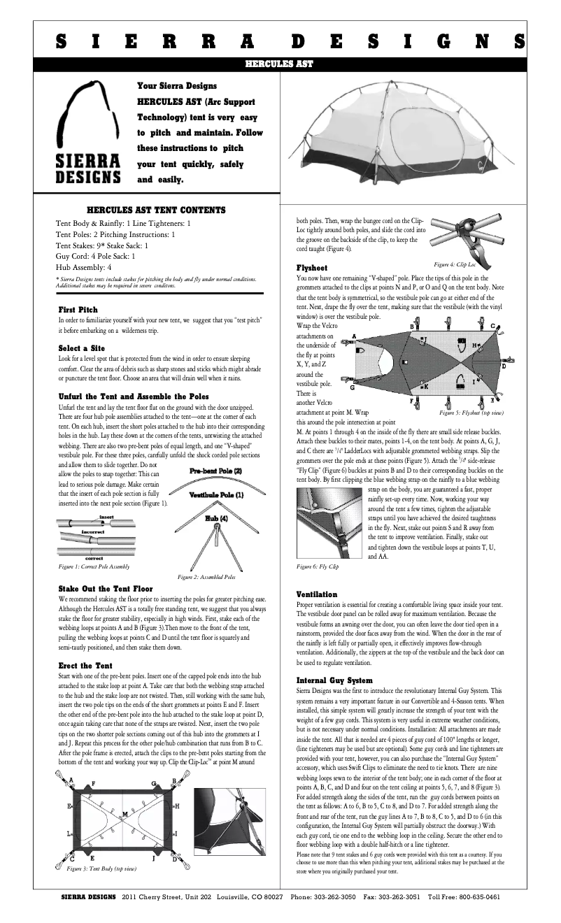 Página 1 del manual Manual de usuario Sierra Designs Hercules AST