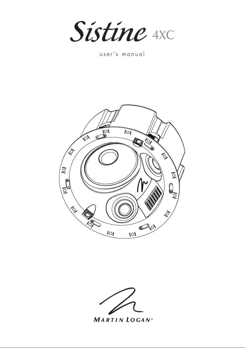 Page 1 de la notice Manuel utilisateur Martin Logan Sistine 4XC
