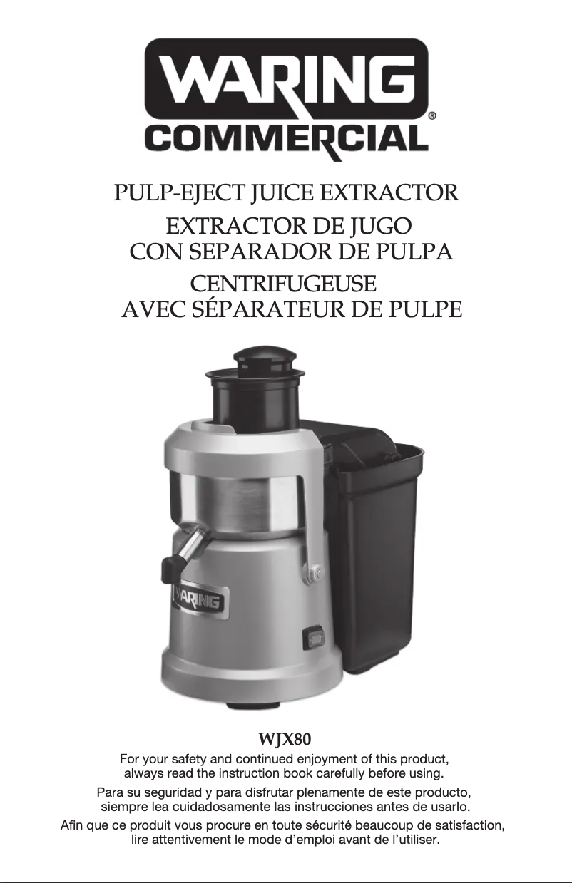 Page n°1 - Manuel utilisateur Waring Commercial WJX80