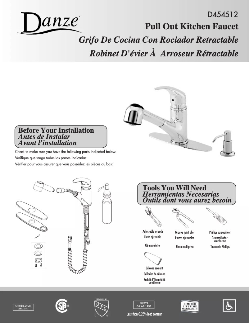 Page n°1 - Manuel utilisateur Danze D454512