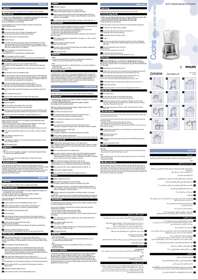 Image de la première page du manuel de l'appareil Cucina HD7522