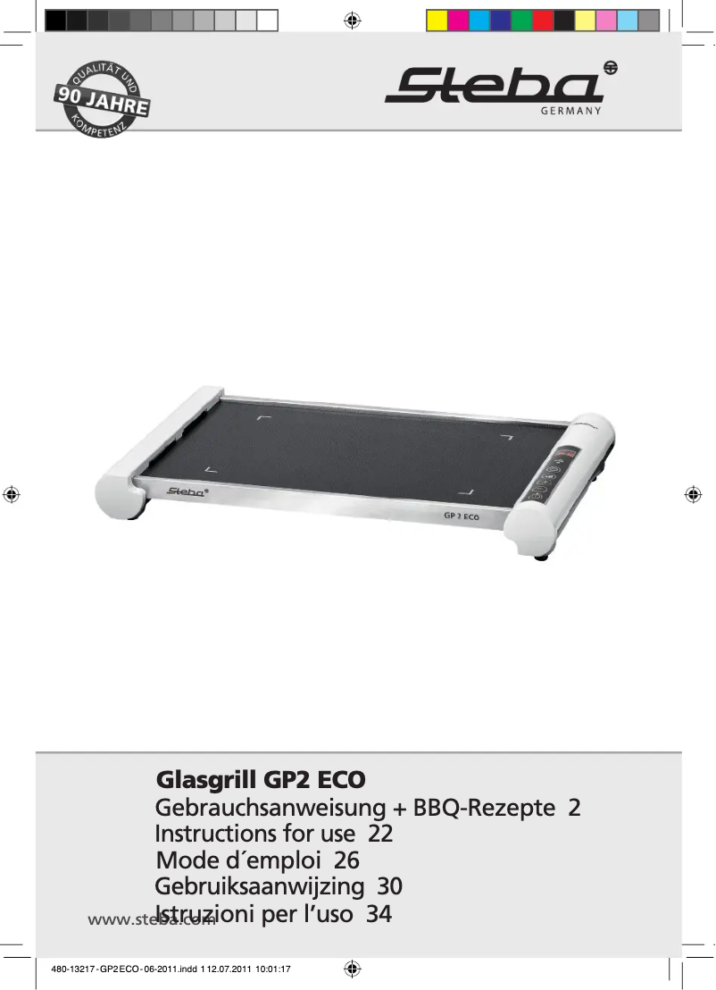 Page n°1 - Manuel utilisateur Steba GP2 ECO