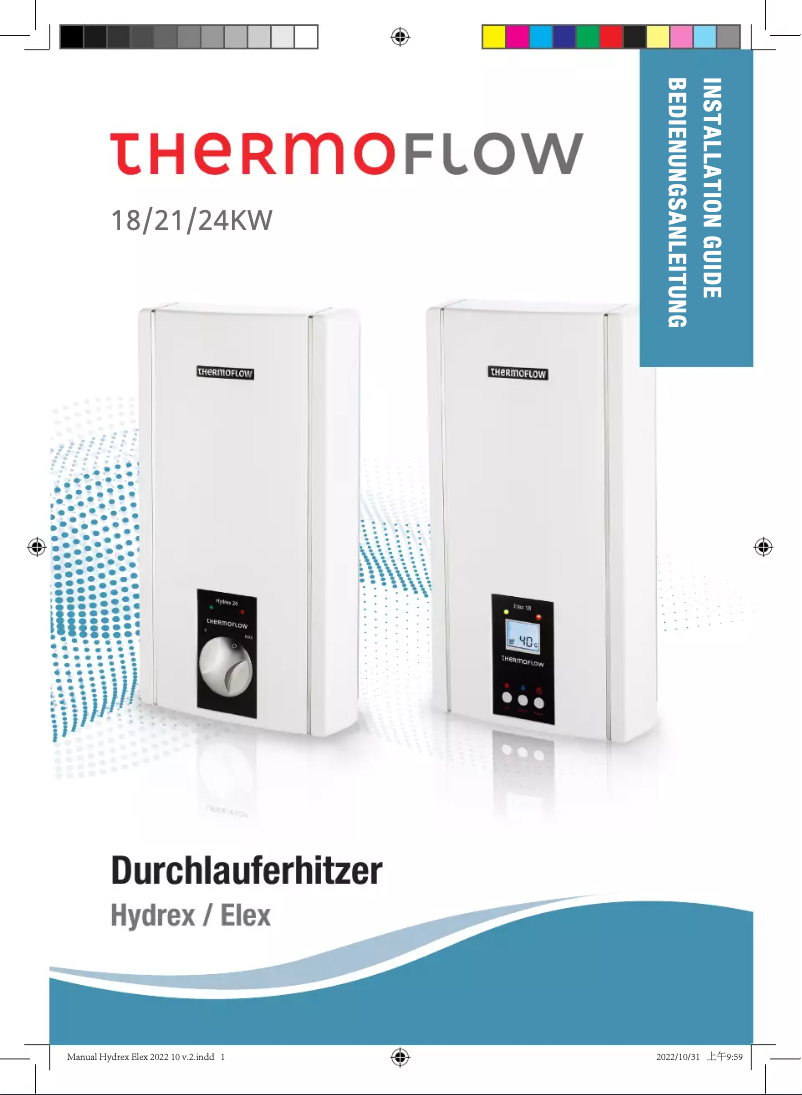 Page n°1 - Manuel utilisateur Thermoflow Hydrex 21