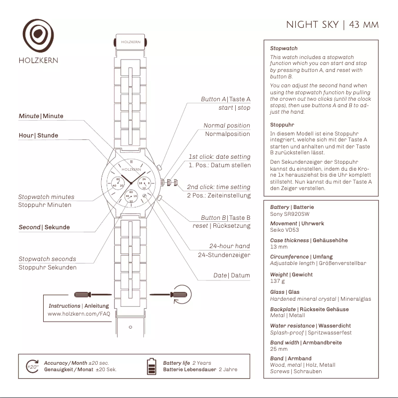 Page 1 de la notice Manuel utilisateur Holzkern Supernova