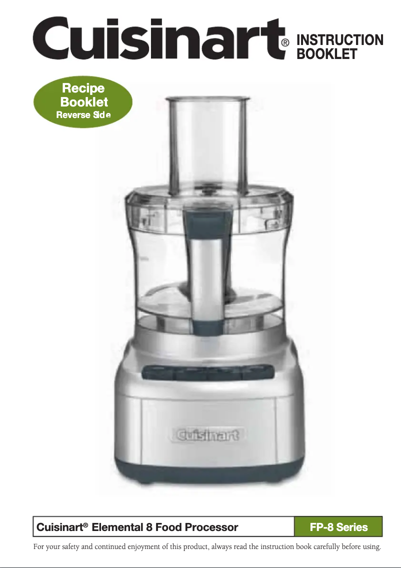 Page n°1 - Manuel utilisateur Cuisinart Elemental 8 FP-8