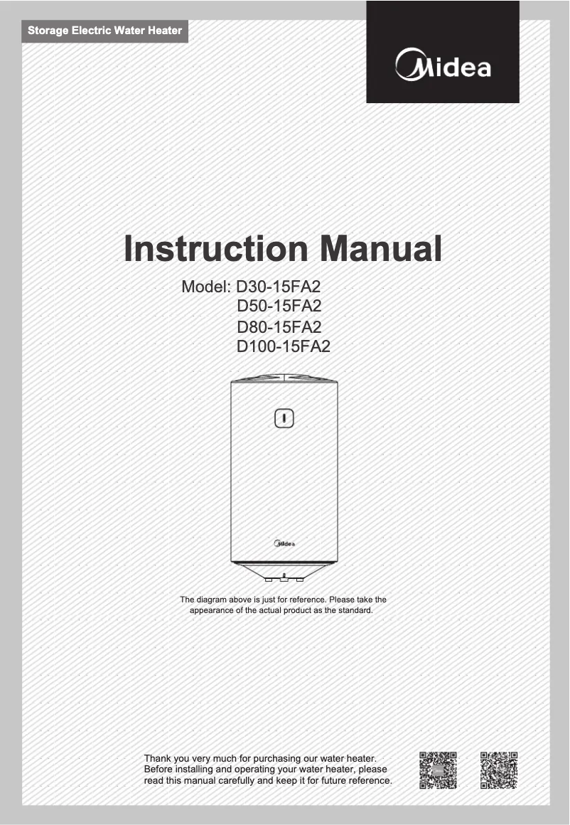 Page 1 de la notice Manuel utilisateur Midea D30-15FA2