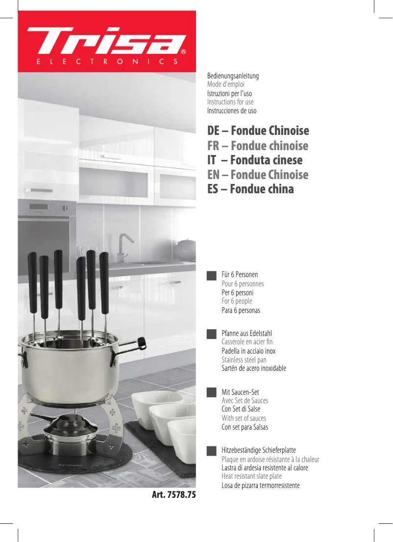 Page 1 de la notice Manuel utilisateur Trisa 7578.75
