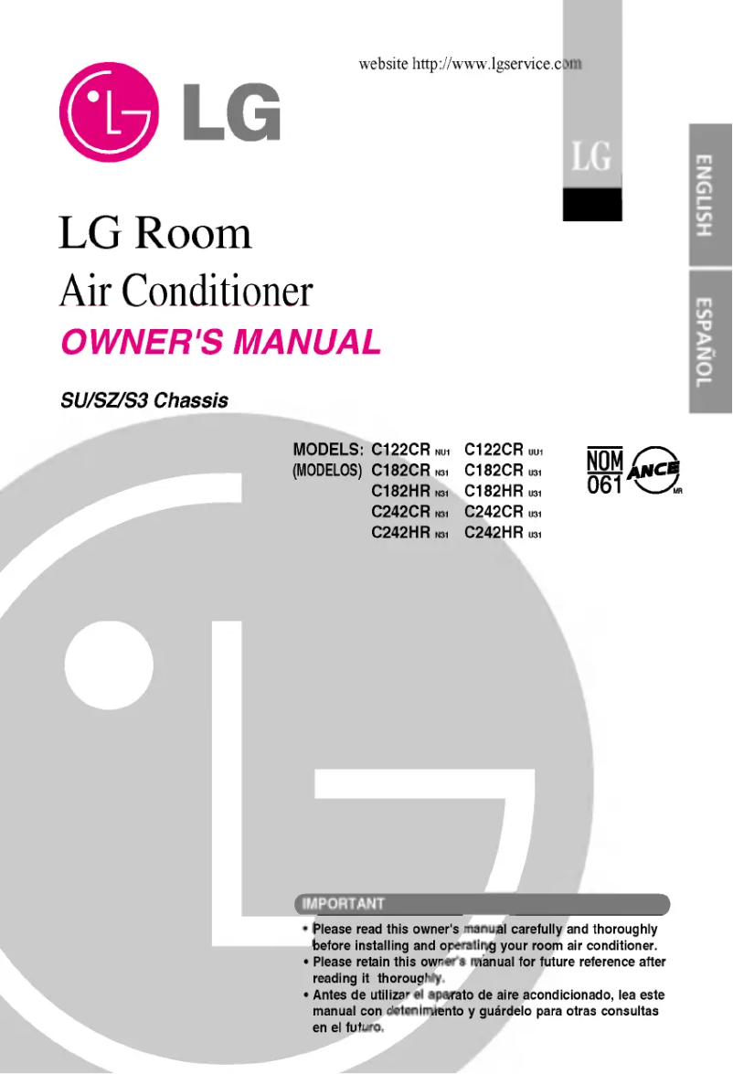 Page n°1 - Manuel utilisateur LG LS-C2423RM1
