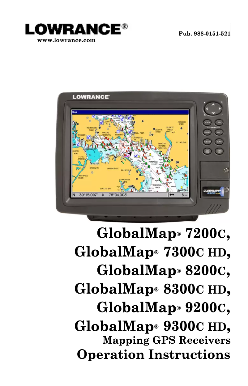 Page 1 de la notice Manuel utilisateur Lowrance GlobalMap 8200C