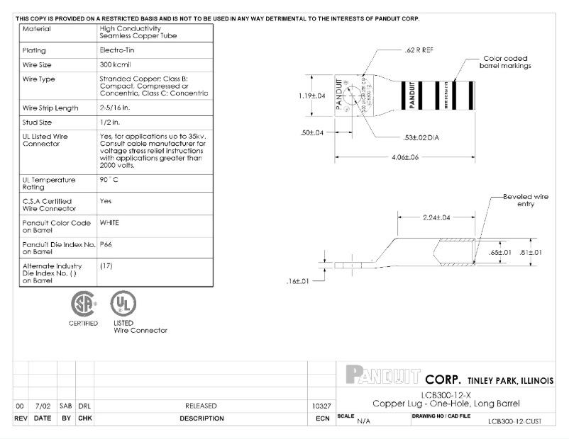 Page n°1 - Manuel utilisateur Panduit LCB300-12-X
