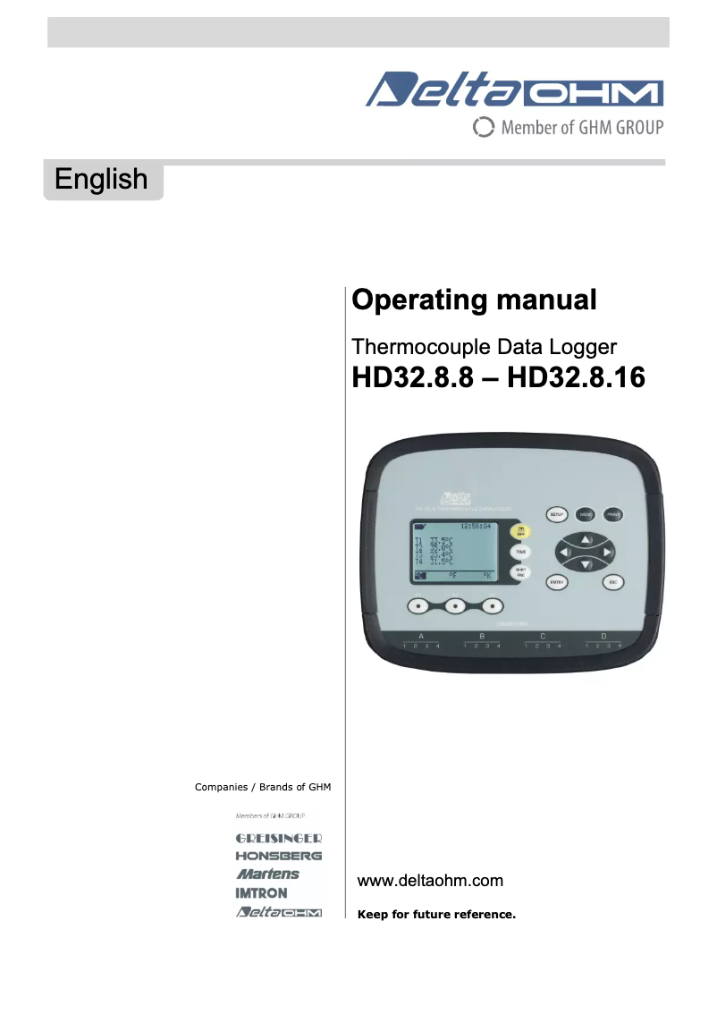 Image de la première page du manuel de l'appareil HD32.8.8