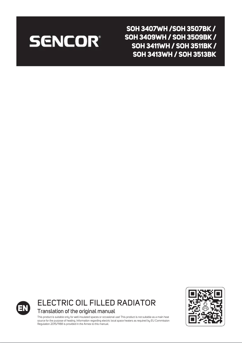 Page 1 de la notice Manuel utilisateur Sencor SOH 3511BK